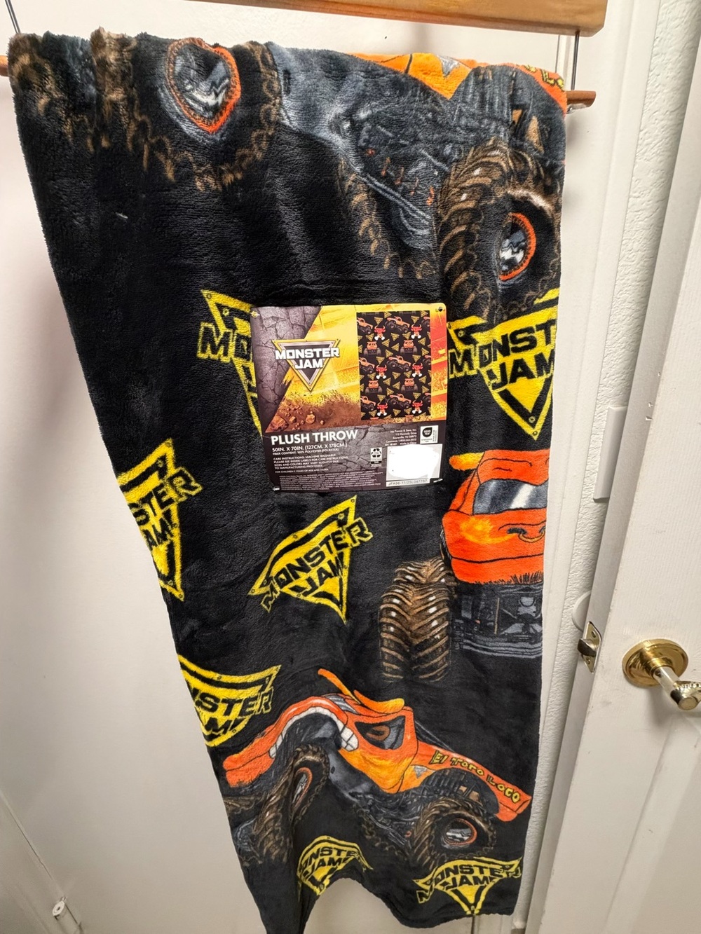 Monster jam El Toro Loco blanket black orange and yellow